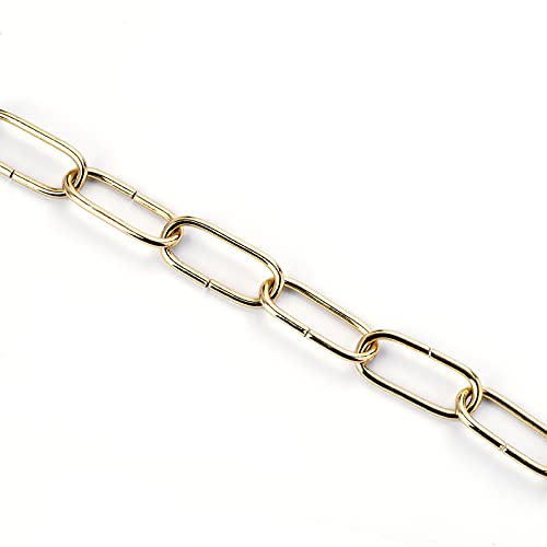 ORION LIGHTSTYLE Kette für Kronleuchter Lampenkette 1m Gliederkette Kronleuchteraufhängung Leuchtenkette Eisenkette Rundgliederkette Metall (Messing, 4.5mm) von ORION LIGHTSTYLE