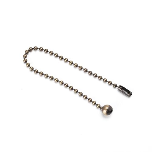 ORION LIGHTSTYLE Zugkette Kugelkette für Lampen Zugschalter Länge 16cm Ø 3mm Kette Ersatzkette Kugelende Ø 8mm Lichtschalter Lampenkette, Patina von ORION LIGHTSTYLE