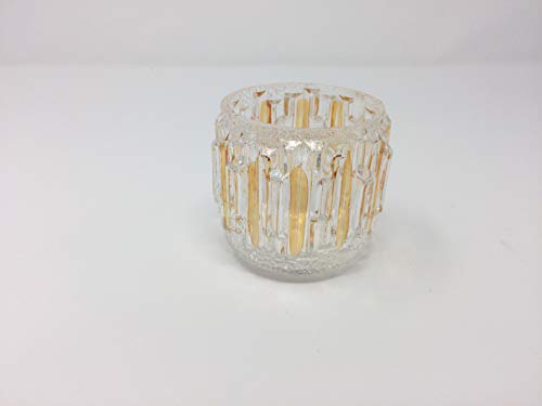 Retro Glas Lampenschirm Ersatzglas Diamantstruktur Loch 40mm (Streifen gold) von ORION LIGHTSTYLE