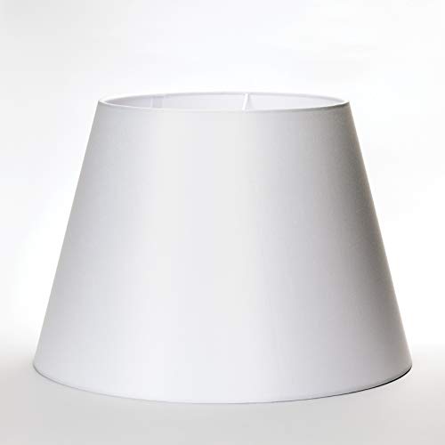 Stoff Lampenschirm E27 oben Weiß 38cm Textilschirm Tischlampe Stehlampe Boylampe Boyleuchte von ORION LIGHTSTYLE