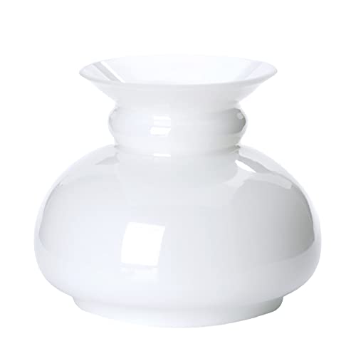 Vesta Schirm für Lampen (Ø 135 mm, unten 100 mm), Höhe 110 mm, Ersatz Lampenschirm aus Glas, Glasschirm für Petroleumleuchten, Laternen, Leuchten, Opalglas, Weiß von ORION LIGHTSTYLE