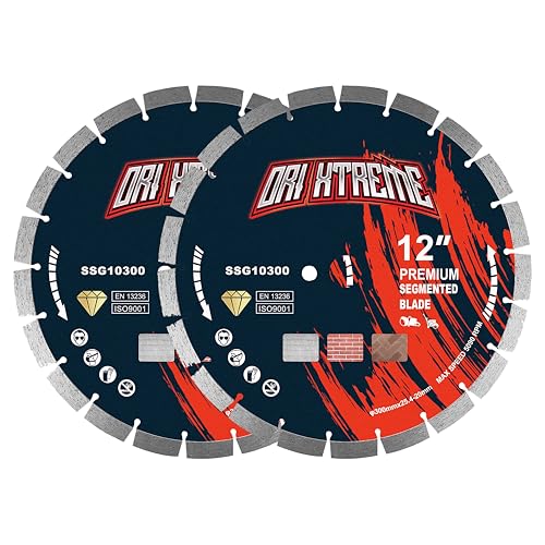 ORIXTREME Diamant-Sägeblätter 12 Zoll (30,5 cm) für Trocken-/Nassbeton, Stahlbeton, Mauerwerk, Ziegel, Block, Achse 1-20 mm, 2 Stück von ORIXTREME