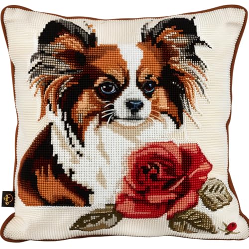 ORLUMY DIY Kissen Knüpfen Set Knüpfhaken-Sets „Papillon“ Mit Hunden Und Rosen,Knüpfhaken-Sets,Kissenbezug,Sofakissen,Diy-Häkelgarn-Sets Für Anfänger,Basteln,Heimdekoration 43x43cm ORLUMY DIY Kissen Knüpfen Set Knüpfhaken-Sets „Papillon“ Mit Hunden Und Rosen,Knüpfhaken-Sets,Kissenbezug,Sofakissen,Diy-Häkelgarn-Sets Für Anfänger,Basteln,Heimdekoration 43x43cm von ORLUMY