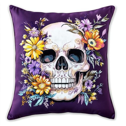 ORLUMY DIY Knüpfen Set Knüpfhaken-Sets Mit Totenkopf Und Blumen,Knüpfhaken-Sets Mit Fantasy-Totenkopf,Diy-Kissenbezug,Bastelsets,Sticksets Mit Bedruckter Leinwand 43x43cm ORLUMY DIY Knüpfen Set Knüpfhaken-Sets Mit Totenkopf Und Blumen,Knüpfhaken-Sets Mit Fantasy-Totenkopf,Diy-Kissenbezug,Bastelsets,Sticksets Mit Bedruckter Leinwand 43x43cm von ORLUMY