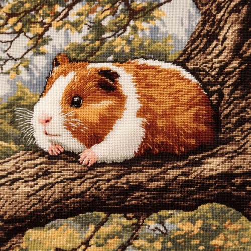 ORLUMY DIY Knüpfkissen Set Meerschweinchen Auf Einem Baum Knüpfhaken-Set,Cartoon-Tiere,Kissenbezug,Stickteppich-Set,Handarbeit,Häkelkissen,Stickset 43x43cm ORLUMY DIY Knüpfkissen Set Meerschweinchen Auf Einem Baum Knüpfhaken-Set,Cartoon-Tiere,Kissenbezug,Stickteppich-Set,Handarbeit,Häkelkissen,Stickset 43x43cm von ORLUMY