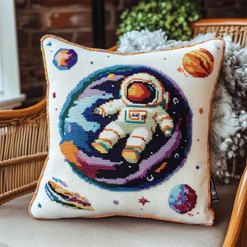 ORLUMY DIY Knüpfkissen Zum Selber Knüpfen Knüpfhaken-Set Mit Cartoon-Astronauten,Universum,Planet,3D-Kissen,Materialpaket,Bezug,Knüpfhaken-Set,Kissen-Stickset,Bastel- Und Heimdekoration 43x43cm ORLUMY DIY Knüpfkissen Zum Selber Knüpfen Knüpfhaken-Set Mit Cartoon-Astronauten,Universum,Planet,3D-Kissen,Materialpaket,Bezug,Knüpfhaken-Set,Kissen-Stickset,Bastel- Und Heimdekoration 43x43cm von ORLUMY