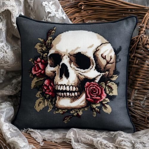 ORLUMY DIY Knüpfkissen Zum Selber Knüpfen Totenkopf Und Blumen Knüpfhaken-Sets Fantasy Totenkopf 3D Kissen Materialien Paketbezug Knüpfhaken-Sets Kissen Stickset Basteln Heimdekoration 43x43cm ORLUMY DIY Knüpfkissen Zum Selber Knüpfen Totenkopf Und Blumen Knüpfhaken-Sets Fantasy Totenkopf 3D Kissen Materialien Paketbezug Knüpfhaken-Sets Kissen Stickset Basteln Heimdekoration 43x43cm von ORLUMY