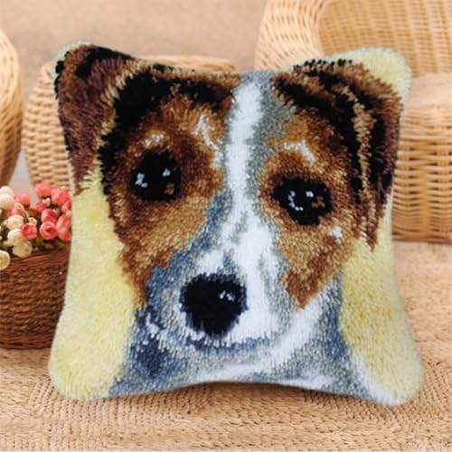 ORLUMY DIY Knüpfstern Set Jack Russell Terrier Tier-Knüpfhaken-Kits Haustier Hund DIY Knüpfhaken-Kits Knüpfhaken-Kit Hängende Handarbeit Kissenbezug Knüpfhaken Teppich-Kit 43x43cm ORLUMY DIY Knüpfstern Set Jack Russell Terrier Tier-Knüpfhaken-Kits Haustier Hund DIY Knüpfhaken-Kits Knüpfhaken-Kit Hängende Handarbeit Kissenbezug Knüpfhaken Teppich-Kit 43x43cm von ORLUMY