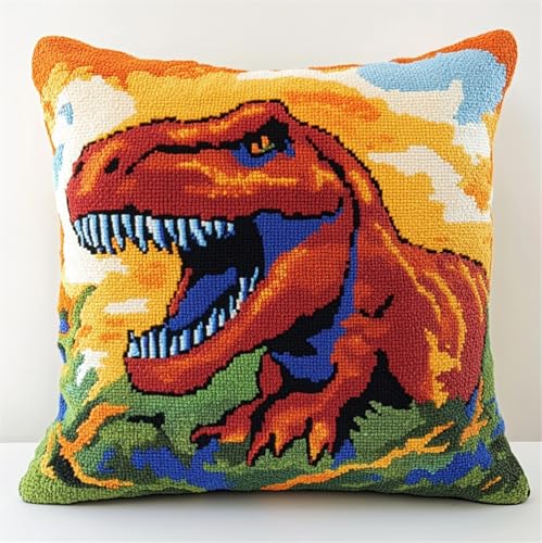 ORLUMY Kissen Knüpfen Kit Dinosaurier 43X43Cm,17X17Zoll Knüpfkissen Set Für Anfänger Erwachsene Oder Kinder Zum Selber Knüpfen,Diy Knüpfteppich Knüpfpackung ORLUMY Kissen Knüpfen Kit Dinosaurier 43X43Cm,17X17Zoll Knüpfkissen Set Für Anfänger Erwachsene Oder Kinder Zum Selber Knüpfen,Diy Knüpfteppich Knüpfpackung von ORLUMY