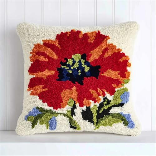 ORLUMY Kissen Knüpfen Kit Mohn 43X43Cm,17X17Zoll Knüpfkissen Set Für Anfänger Erwachsene Oder Kinder Zum Selber Knüpfen,Diy Knüpfteppich Knüpfpackung ORLUMY Kissen Knüpfen Kit Mohn 43X43Cm,17X17Zoll Knüpfkissen Set Für Anfänger Erwachsene Oder Kinder Zum Selber Knüpfen,Diy Knüpfteppich Knüpfpackung von ORLUMY