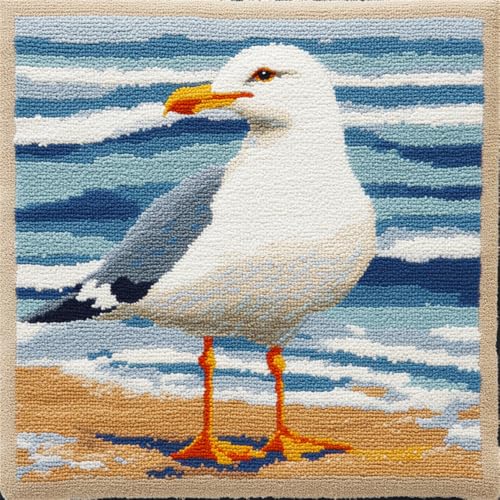 ORLUMY Knüpfkissen Zum Selber Knüpfen,Möwe,Knüpfen Set Handgemachte Geschenke Knüpfteppich Für Kinder Und Erwachsene Knüpfset,43X43Cm ORLUMY Knüpfkissen Zum Selber Knüpfen,Möwe,Knüpfen Set Handgemachte Geschenke Knüpfteppich Für Kinder Und Erwachsene Knüpfset,43X43Cm von ORLUMY