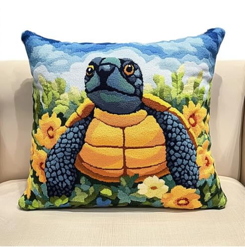 ORLUMY Latch Hook Embroidery Kits Canvas Latch Hooking Kits, Schildkrötenmeer 43X43Cm,17X17Zoll Diy Cushion Cover Hook And Latch Kit Christmas Home Sofa Decoration ORLUMY Latch Hook Embroidery Kits Canvas Latch Hooking Kits, Schildkrötenmeer 43X43Cm,17X17Zoll Diy Cushion Cover Hook And Latch Kit Christmas Home Sofa Decoration von ORLUMY