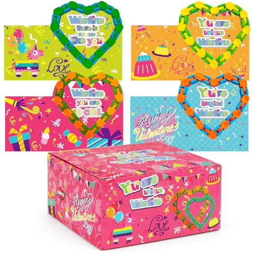 Valentinstagsgeschenke für Kinder, 6 Farben, Fidget-Spielzeug mit Valentinstagsgeschenkkarten für Jungen, Mädchen, Schule, Klassenzimmer, Austauschpreis, lustiges Valentinstagsparty-Spielzeug, 30 Valentinstagsgeschenke für Kinder, 6 Farben, Fidget-Spielzeug mit Valentinstagsgeschenkkarten für Jungen, Mädchen, Schule, Klassenzimmer, Austauschpreis, lustiges Valentinstagsparty-Spielzeug, 30 von ORNACELE