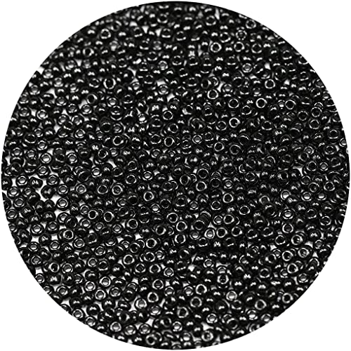 ORNSHIZI 2 mm schwarze Rocailles-Perlen 12/0, 50 g ca. 5000 Stück Rocailles-Perlen für die Herstellung von Taillenarmbändern, Ohrringen, Halsketten, Schmuck von ORNSHIZI