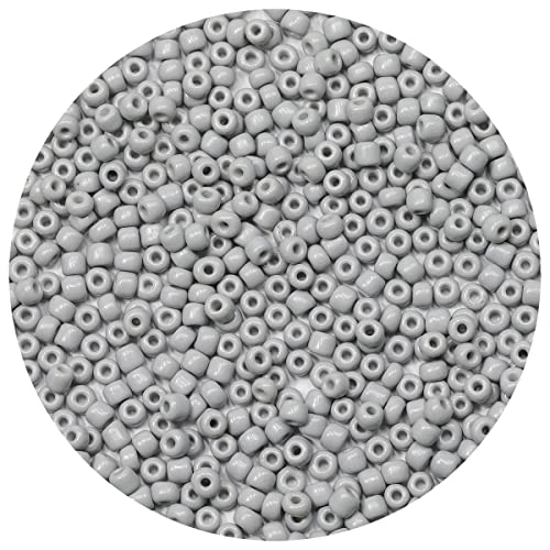 ORNSHIZI 4 mm graue Rocailles 6/0, 50 g, ca. 650 Stück, Rocailles für die Herstellung von Handgelenk, Armband, Ohrringen, Halsketten, Schmuck von ORNSHIZI