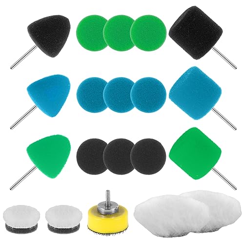 20Stück Mini Polierschwamm Set 25mm Detail Polierer Mit Schwamm und Wolle Polierauflage Polieraufsatz Akkuschrauber für Autoschleifen Polieren Wachsen 20Stück Mini Polierschwamm Set 25mm Detail Polierer Mit Schwamm und Wolle Polierauflage Polieraufsatz Akkuschrauber für Autoschleifen Polieren Wachsen von OROMYO