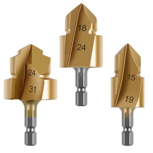 3pcs PPR -Hebel -Stufen -Bohrbit -Set HSS -Rohr -Rohrbohrer -Bohrbit Bit Multifunktionales Wasserrohrloch Expansion Drill Ersatz wiederverwendbar von OROMYO