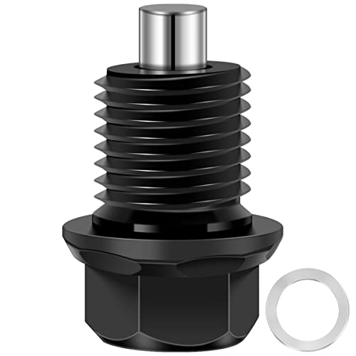 Magnetöl Abflussstopfen Aviation Aluminium Magnetische Ölabflussschraubenstecker Motorabflussmutterschraube mit Dichtungsaustausch für die meisten Autos(m12) von OROMYO