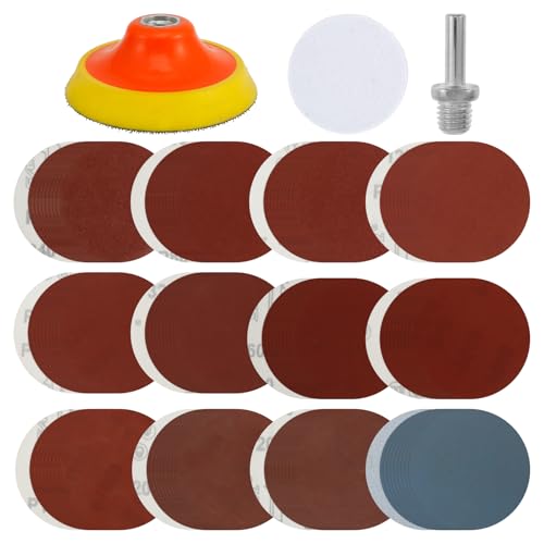 Schleifscheiben 100mm Klett Nasse Trockene Runde Schleifpapier Körnung 40-3000 Schleifpads Rund Klett 4 -Zoll Polieraufsatz Akkuschrauber für Holz Metall Spiegel Polieren von OROMYO