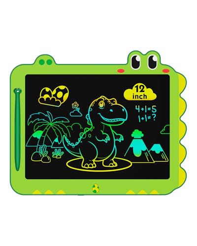 ORSEN LCD Schreibtafel Spielzeug ab 3 4 5 6 7 8 Jahre alt Junge Mädchen, 12-Zoll Bildschirm Zeichenbrett Maltafel, Dinosaurier(Grün) von ORSEN