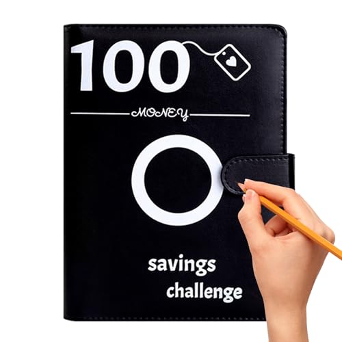 Challenge-Ordner mit 100 Umschlägen, A5-Sparordner mit Geldumschlägen, Geld-Budget-Ringbuch, Geldfüllplan für Budgetierung und Geldsparen von ORTUH