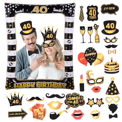ORUZA 40. Geburtstag Foto Requisiten, 30 Stück Photo Booth Props Dekoration Accessoires, Geburtstag Accessoires für Geburtstagsfeier Lustige Party Requisiten Selfie Requisiten Geburtstag Deko ORUZA 40. Geburtstag Foto Requisiten, 30 Stück Photo Booth Props Dekoration Accessoires, Geburtstag Accessoires für Geburtstagsfeier Lustige Party Requisiten Selfie Requisiten Geburtstag Deko von ORUZA