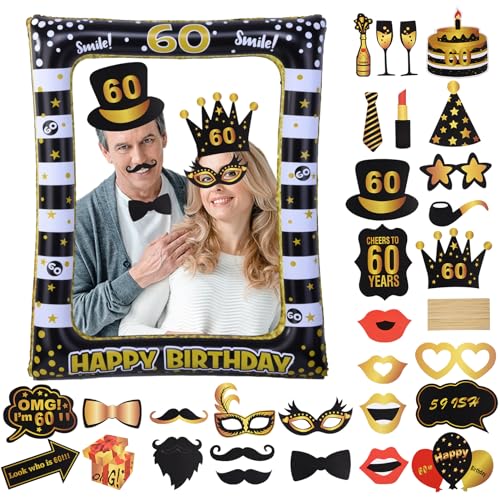 ORUZA 60. Geburtstag Foto Requisiten, 30 Stück Photo Booth Props Dekoration Accessoires, Geburtstag Accessoires für Geburtstagsfeier Lustige Party Requisiten Selfie Requisiten Geburtstag Deko ORUZA 60. Geburtstag Foto Requisiten, 30 Stück Photo Booth Props Dekoration Accessoires, Geburtstag Accessoires für Geburtstagsfeier Lustige Party Requisiten Selfie Requisiten Geburtstag Deko von ORUZA
