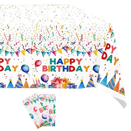 ORUZA Tischdecke Kindergeburtstag, 2 Stück Party Geburtstag Tischdecke, Plastik Happy Birthday Tischtuch Geburtstagsparty Deko für Kinder Jungen Mädchen 130 x 220 cm ORUZA Tischdecke Kindergeburtstag, 2 Stück Party Geburtstag Tischdecke, Plastik Happy Birthday Tischtuch Geburtstagsparty Deko für Kinder Jungen Mädchen 130 x 220 cm von ORUZA