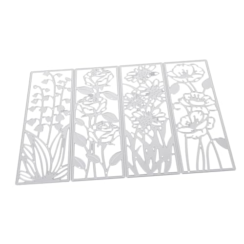 1 Satz Blumenmotiv Prägeschablonen Wiederverwendbare Stanzformen Für Diy Kartenherstellung Scrapbooking Fotoalben Und Bastelprojekte Carbonstahl 4 Stück von OSALADI
