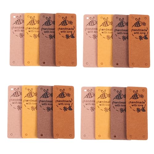 1 Satz Handmade Woven Labels Kunstleder Faltbare Weiche Etiketten Für Kleidung Taschen Hüte Und Diy Projekte Schokoladenbraun Hautfarbe 40 Stück von OSALADI