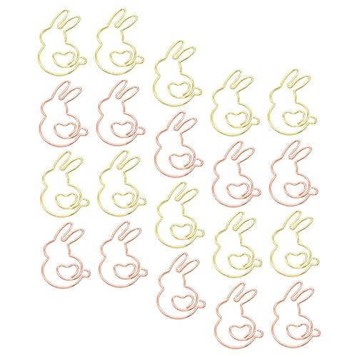 1 Satz Niedliche Kaninchen Papierclips Kreative Büroklammern Und Roségold Für Schule Büro Und Kreative Projekte Langlebig Und Vielseitig 20 Stück von OSALADI