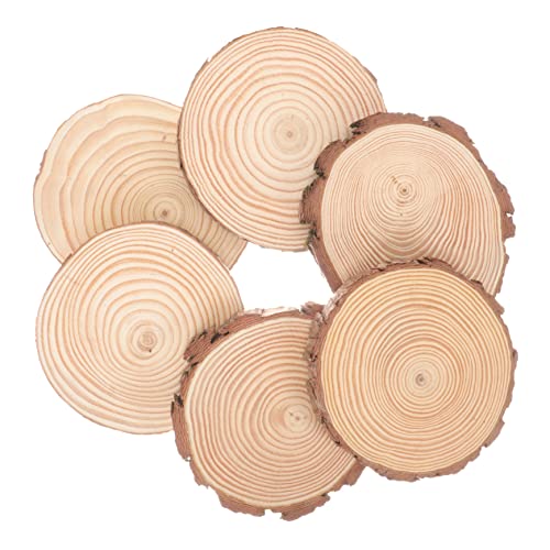1 Satz Runde Holzscheiben Unvollendete Holzscheiben Für Bastelprojekte Diy Dekoration Natürliche Holzuntersetzer Für Kreativarbeit 6 Stück von OSALADI