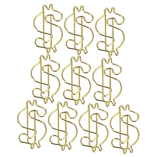 1 Satz Teiliges Goldene Büroklammern Aus Legierung Stilvolle Und Langlebige Clips Für Bürobedarf Organisieren Und Dekorieren Von Dokumenten Und Notizen 10 Stück von OSALADI