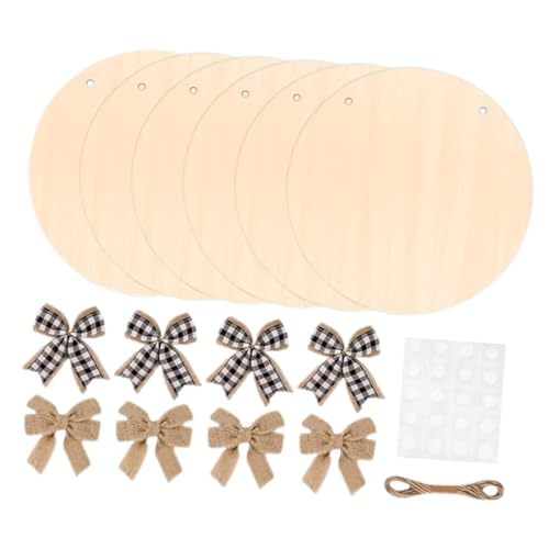 1 Satz Teiliges Runder Holzscheiben Diy Holz Ausschnitte für Bastelprojekte zum Bemalen und Dekorieren Weihnachts und Geburtstagsgeschenke von OSALADI