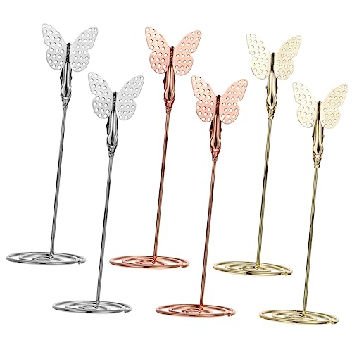 1 Satz Teiliges Tischkartenhalter Elegante Draht Photo Clip Hochzeiten Veranstaltungen Und Bürodekoration Roségold Und Chromfarben 6 Stück von OSALADI