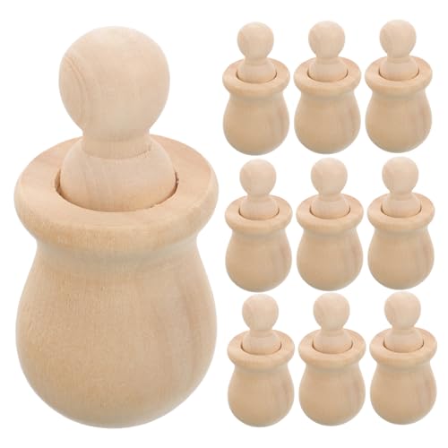 10 Satz Unfertige Holzpuppen für Diy Peg Dolls Naturholz zum Basteln für Projekte und Soziale Interaktion 10 Satz Unfertige Holzpuppen für Diy Peg Dolls Naturholz zum Basteln für Projekte und Soziale Interaktion von OSALADI