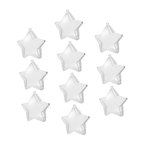 10 Stück Durchsichtige Kunststoff-stern-ornamente, Befüllbar, Diy-bastelkugeln, Transparente Süßigkeitenbox, Baum-hängedekoration Für Weihnachten, Hochzeit, Urlaub, Party von OSALADI