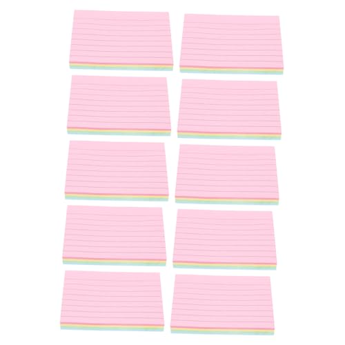 10 Stück Haftnotizen Selbstklebende Memo Pads Bunten Praktische Notizzettel für Büro Schule und Zuhause für Erinnerungen und Notizen von OSALADI