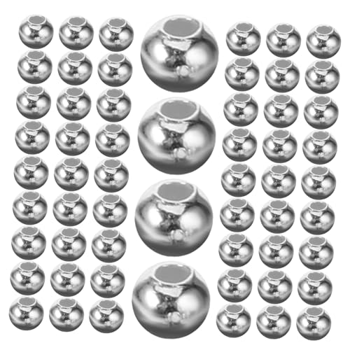 100 Stück Silber Spacer Perlen Diy Schmuckherstellung Große Lochperlen für Armbänder Langlebige Metallperlen für Bastelprojekte 100 Stück Silber Spacer Perlen Diy Schmuckherstellung Große Lochperlen für Armbänder Langlebige Metallperlen für Bastelprojekte von OSALADI