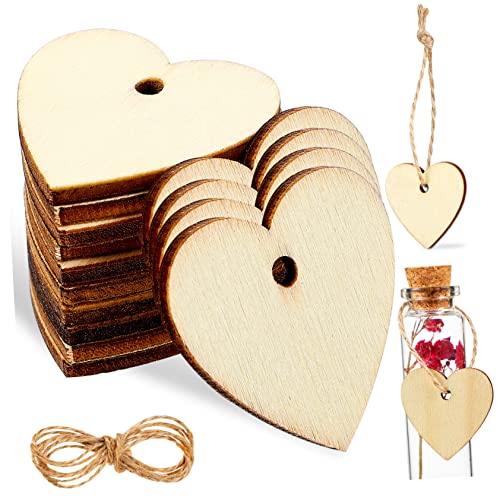 100Stücke Holzherz Scheiben mit Löchern Unvollendete Holzverzierungen für DIY Hochzeiten Partys und Geschenkanhänger Hanfseil 100Stücke Holzherz Scheiben mit Löchern Unvollendete Holzverzierungen für DIY Hochzeiten Partys und Geschenkanhänger Hanfseil von OSALADI
