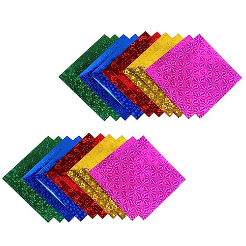 100Stücke Origami Papier Faltpapier für DIY Bastelmaterial für Dekorationen und Projekte Handgeschöpftes Glitzerpapier von OSALADI
