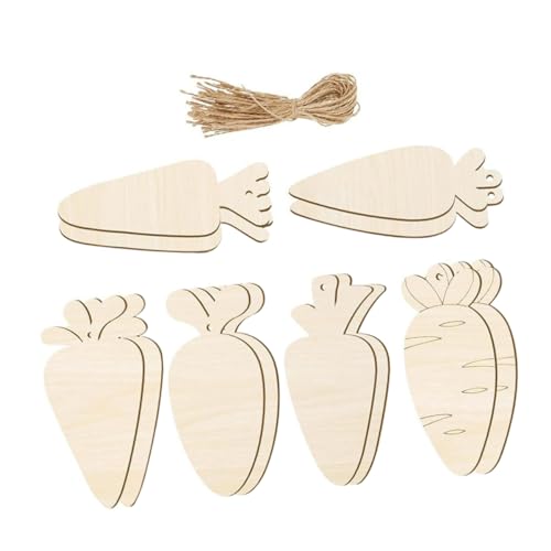 12 Sätze Unbehandelte Karotten Holz Ausschnitte für Diy Bastelprojekte Osterdekoration Handarbeiten Blanko Holzfiguren zum Bemalen und Gestalten von OSALADI