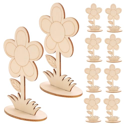 12 Stück Unfertige Holzblumen zum Bemalen Diy Holzblumen Bastelset für Leichte Holzfiguren für Erwachsene für Handwerksprojekte und Wohnraumgestaltung von OSALADI