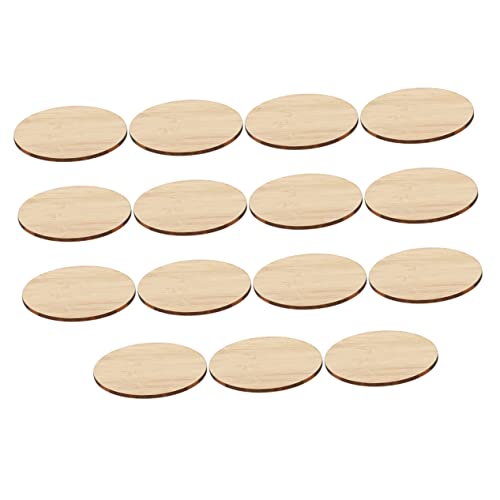 15 Stück Teiliges Diy Malset mit Unbeschichteten Runden Holzscheiben für Große Bastel Ausschnitte Blanko Dekorationen für Projekte von OSALADI