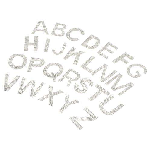 1Satz Strass Alphabet Aufnäher DIY Applikationen für Kleidung und Taschen Aufbügelbare Patches mit Stilvollen Designs für Bastelprojekte von OSALADI