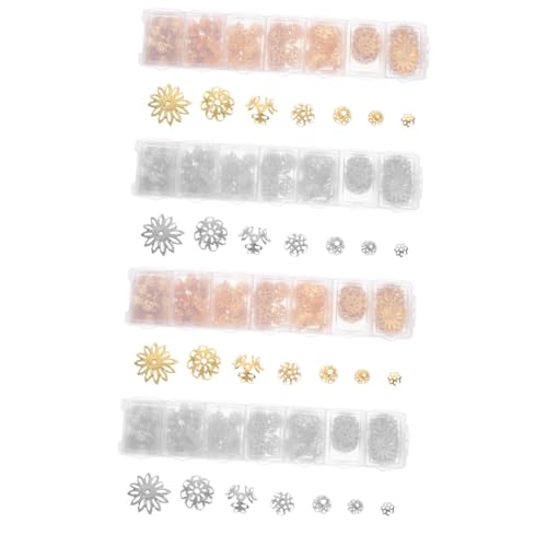 2 Sätze Blumenform Perlenkappen Boxen Für Diy Schmuckherstellung Legierung Kappen Für Armbänder Und Vielseitig Einsetzbare Bastelmaterialien 2boxen*2 von OSALADI