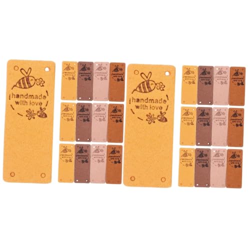 2 Sätze Handmade Kleidungsetiketten Weiche Hautfreundliche Druck Lederlabels Für Diy Projekte Zum Annähen An Kleidung Taschen Mützen Und Mehr 40 Stück * 2 von OSALADI