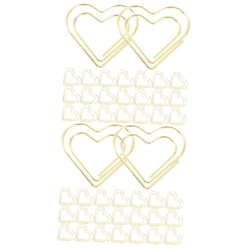 2 Sätze Herzförmige Büroklammern Aus Süße Und Langlebige Büroklammern Für Dokumente Briefe Und Scrapbooking Für Büro Und Schule 100 Stück * 2 von OSALADI