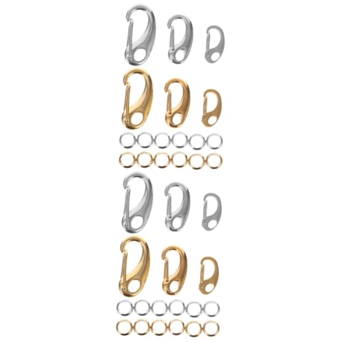 2 Sätze Karabinerhaken Teiliges mit Goldenen und Silbernen Lobster Clasps Sowie Schlüsselringen für Schmuckherstellung Schlüsselorganisation und Diy Projekte von OSALADI