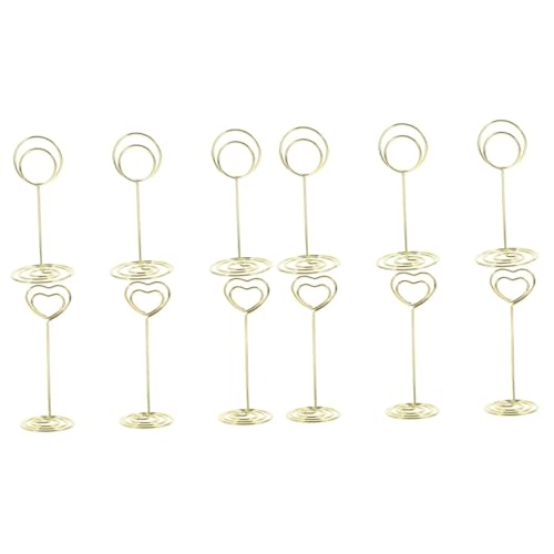 2 Sätze Tischkartenhalter Aus Hochzeitskartenhalter Und Fotohalter Für Elegante Tischdekoration Goldene Pfauform Und Herzform Und Feiern 6 Stück * 2 2 Sätze Tischkartenhalter Aus Hochzeitskartenhalter Und Fotohalter Für Elegante Tischdekoration Goldene Pfauform Und Herzform Und Feiern 6 Stück * 2 von OSALADI